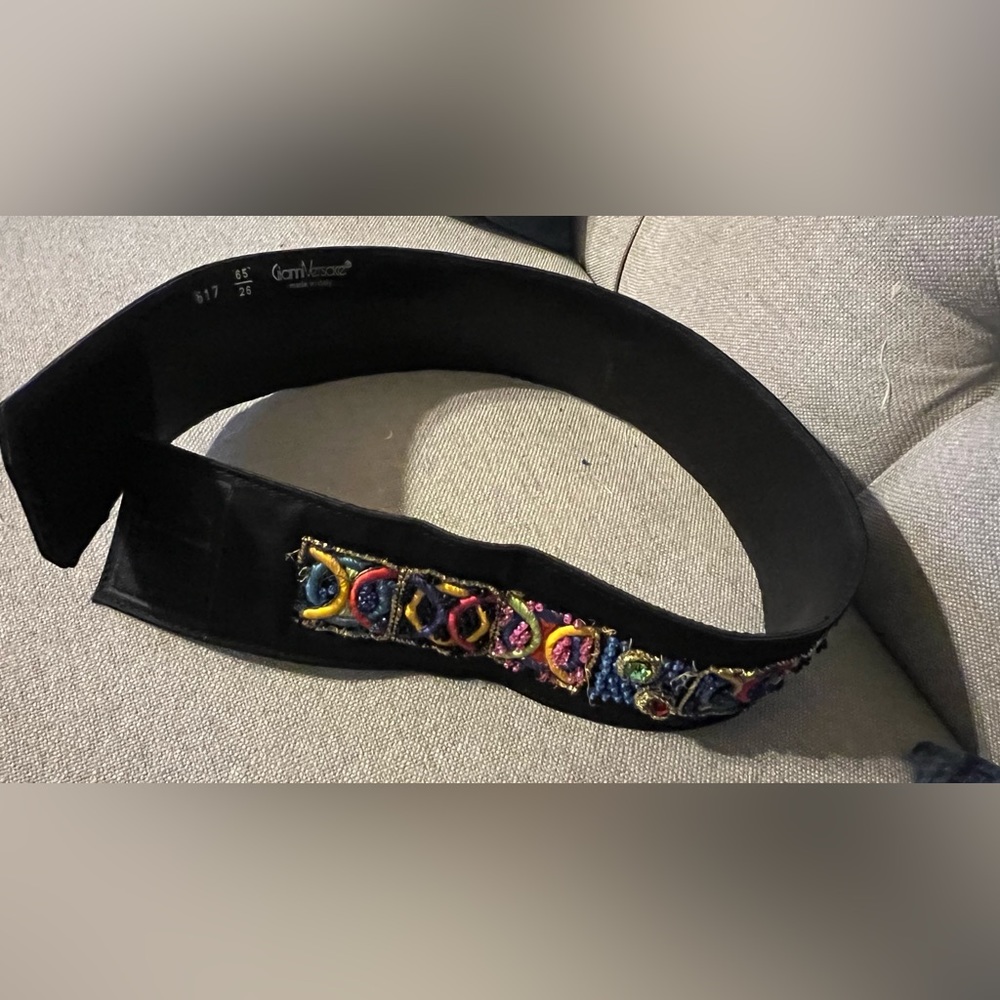 GIANNI VERSACE Belt Women; Size 65in/Waist 26; Color: Multi; Velcro Snap